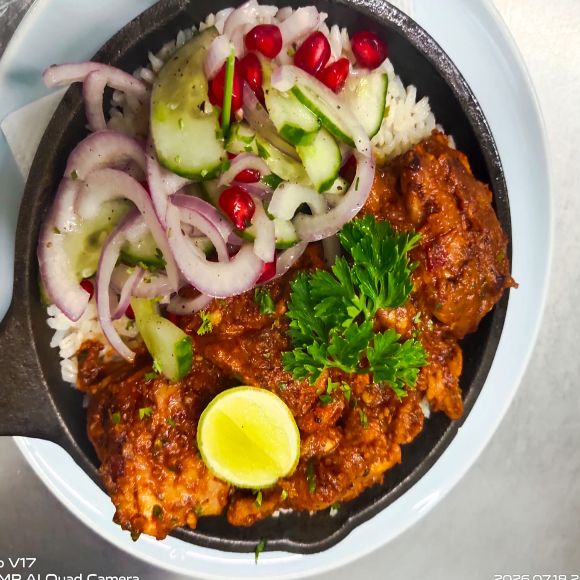 Harissa Chicken with Greek Rice