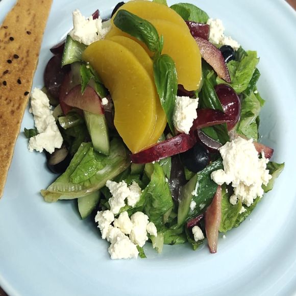 Blueberry Peach Feta Salad (Seasonal)